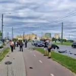 Accident in Kaunas: after a collision of two cars, a "Lexus" parked in the lot was also hit