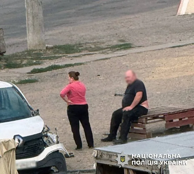 Photo by the National Police of Ukraine / Market vendor after Russian drone attack