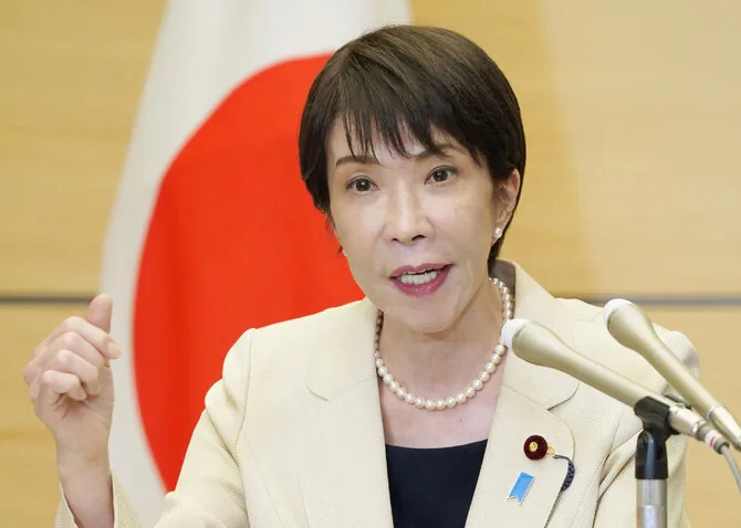 Japonijos ministrė pirmininkė Sanae Takaichi / STR / AFP