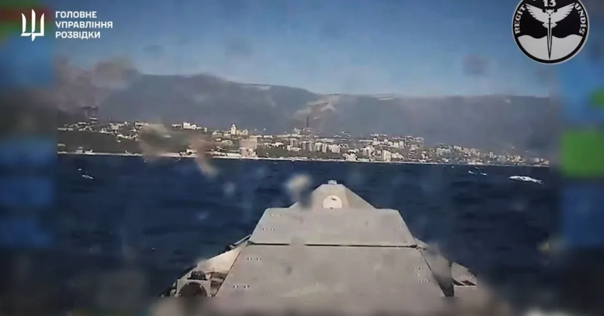 Ukrainian military intelligence shares footage of marine drones flying to Crimea