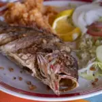 Usually prepared impressive trout in tea marinade with fresh cucumber salsa