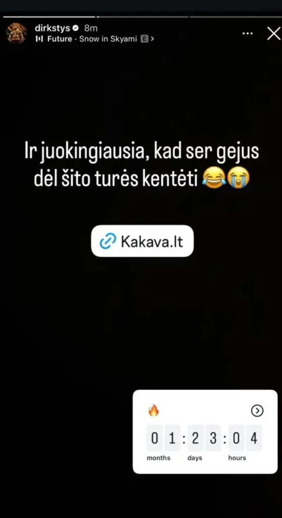 Stop kadras/D.Dirksčio žinutė