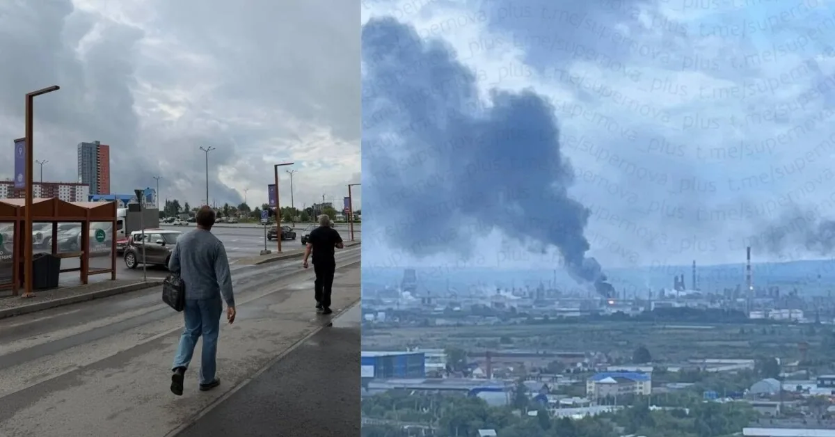 Precise strike in Perm, Russia – black smoke over the Lukoil oil refinery