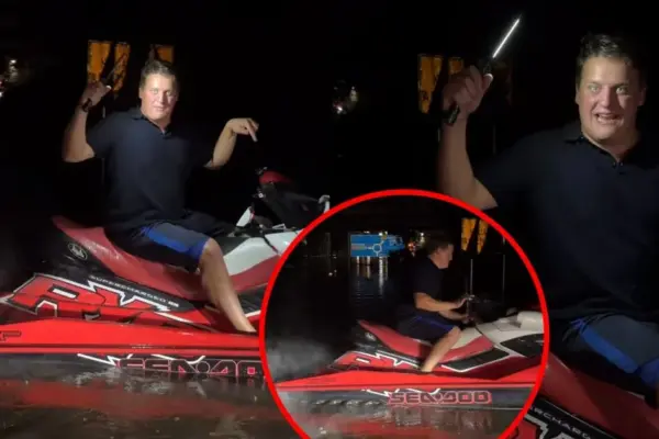 After the storm in Vilnius district – like in Venice: captured how a jet ski is speeding through the flooded Avižieniai roundabout?