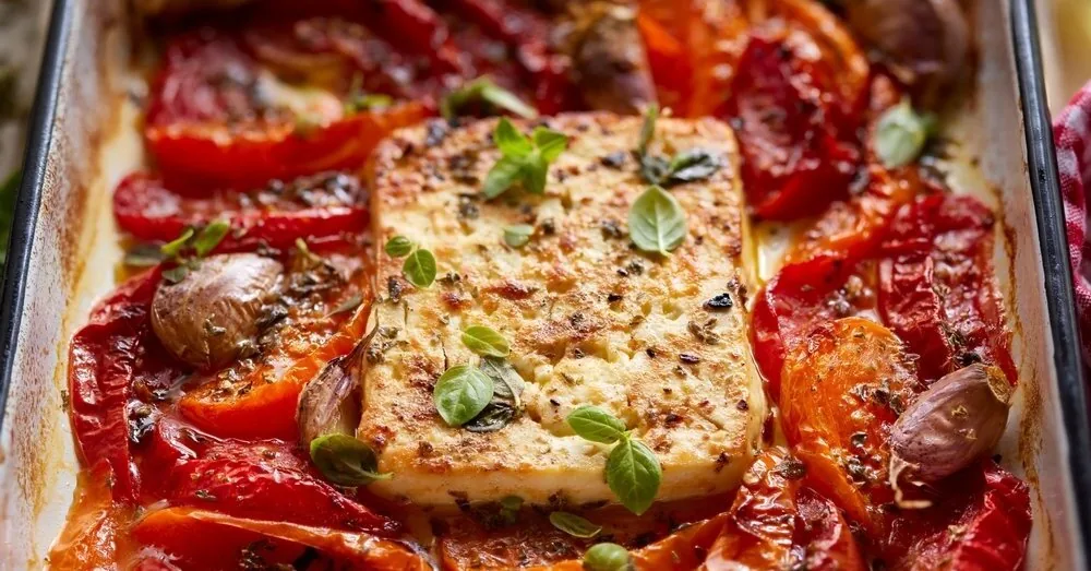 Fried feta with vegetables – a restaurant-worthy dish for a lazy evening
