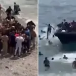 In Spain, migrants flooded a popular beach: shocked tourists watched as they climbed out of the boat