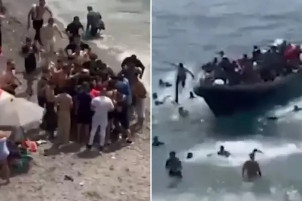 In Spain, migrants flooded a popular beach: shocked tourists watched as they climbed out of the boat