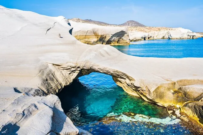 Shutterstock photo/Sarakiniko Beach on the island of Milos