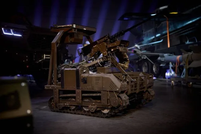 Photo from Volodymyr Zelensky's Telegram channel/Ukrainian ground robotic complex