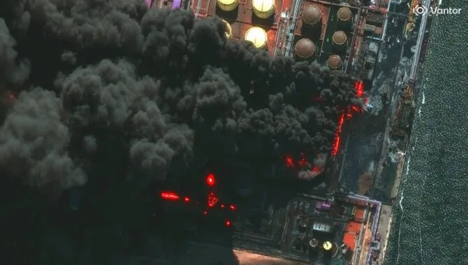 Social network „X“/Ust Luga port in Russia after the attack