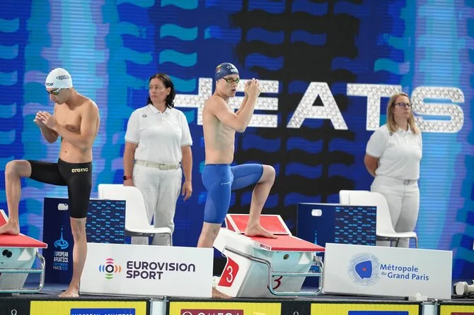 LTU Aquatics/Dariaus Kibirkščio nuotr./Europos plaukimo čempionato akimirka. Džiugas Miškinis