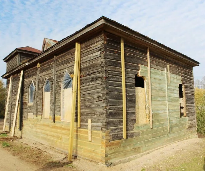 Photo by Tadas Žemaitis / Cultural Heritage Department / Kurkliai Synagogue during restoration, 2020