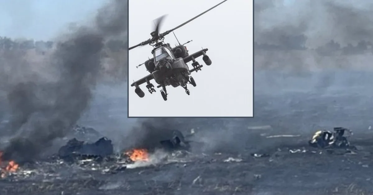 Helicopter carrying US soldiers crashed: only scrap metal remains