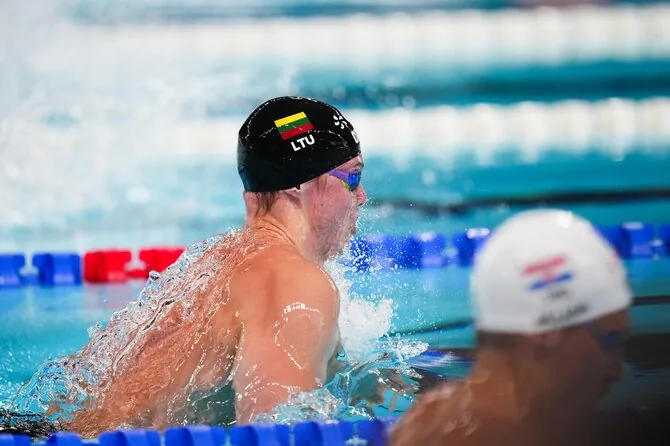 LTU Aquatics/Dariaus Kibirkščio nuotr./Europos plaukimo čempionato akimirka. Aleksas Savickas