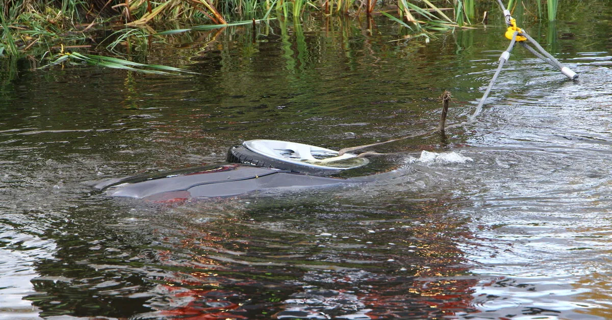 A car drove into a pond and overturned in Vilnius: the woman driving it was pulled out and revived