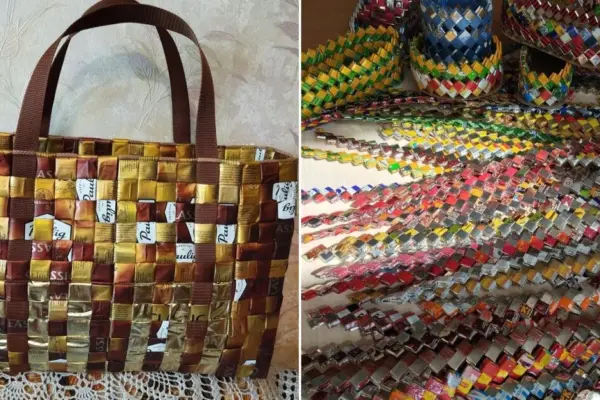 The pinnacle of originality – bags made from candy wrappers: this is how they are born