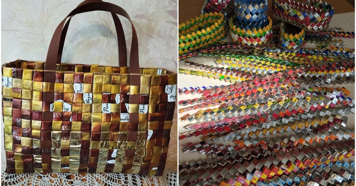 The pinnacle of originality – bags made from candy wrappers: this is how they are born
