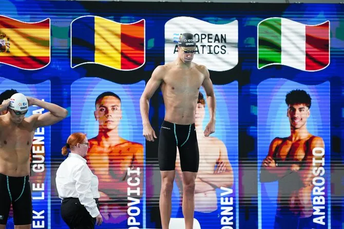 LTU Aquatics/Dariaus Kibirkščio nuotr./Europos plaukimo čempionato akimirka. Tomas Navikonis