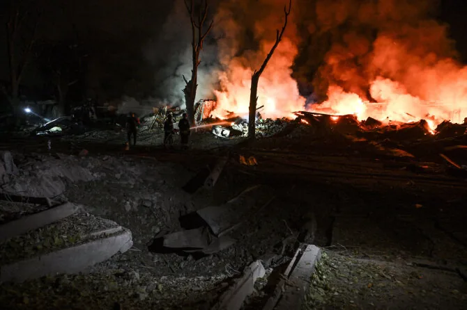 Reuters/Scanpix photo/Consequences of Russian strike in Zaporizhzhia