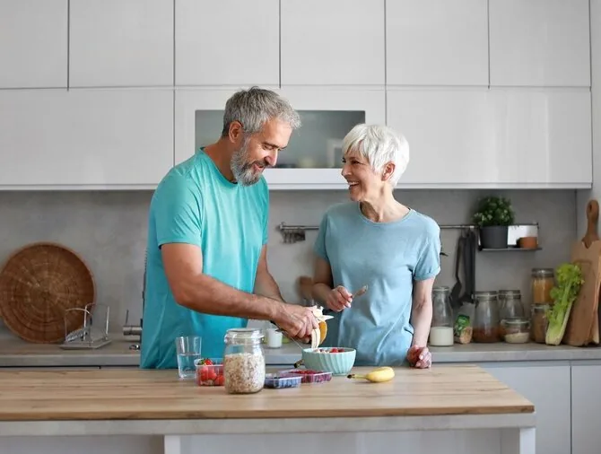 Shutterstock photo/Older couple eating