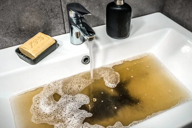 Shutterstock photo/Clogged sink