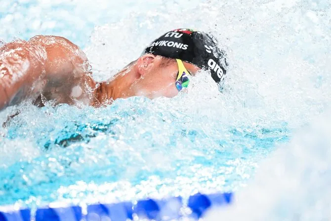 LTU Aquatics/Dariaus Kibirkščio nuotr./Europos plaukimo čempionato akimirka. Tomas Navikonis