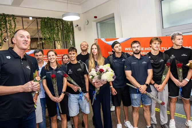 Pauliaus Peleckio / BNS nuotr./Lietuvos plaukimo rinktinė grįžo iš Europos plaukimo čempionato