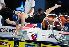 Moment from the European Swimming Championships. Rūta Meilutytė