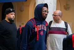 Men's basketball players from the University of Arizona and LeBron James' son Bryce arrived in Lithuania