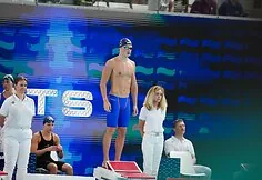 Moment from the European Swimming Championships. Tajus Juška