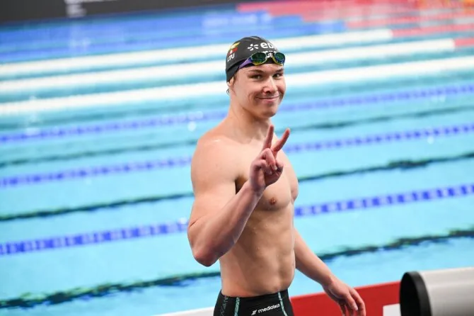 LTU Aquatics/Dariaus Kibirkščio nuotr./Europos plaukimo čempionato akimirka. Aleksas Savickas
