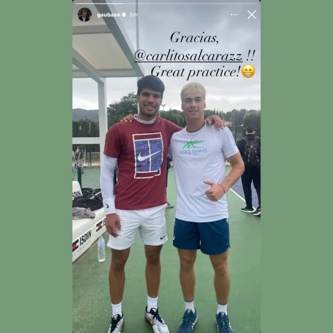 Instagram photo/Carlos Alcaraz and Vilius Gaubas