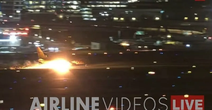 "Four tires burst, the plane caught fire": a video of the plane landing is spreading