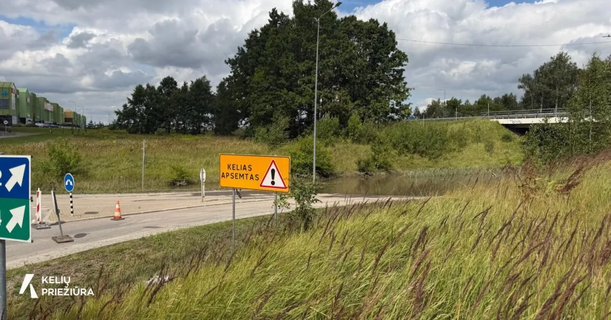 From the road workers – the latest information about the flooded Avižieniai-Bukiškis roundabout