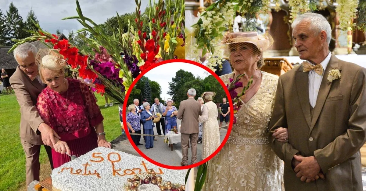 Birutė and Romualdas celebrated their golden wedding anniversary: over 100 guests at the party, and the jubilarians arrived by carriage