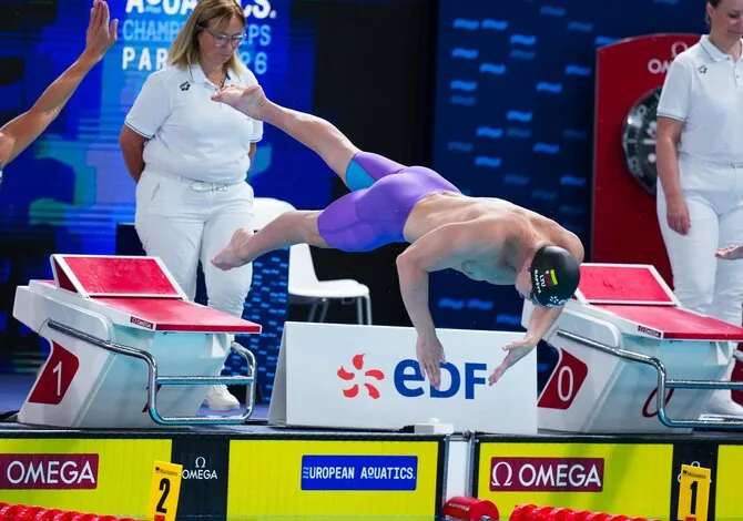 LTU Aquatics/Dariaus Kibirkščio nuotr./Europos plaukimo čempionato akimirka. Danas Rapšys