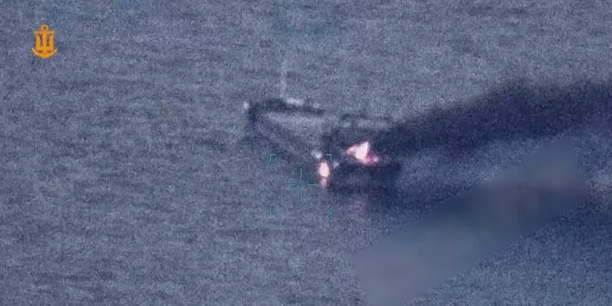 Ukrainian Naval Forces/Telegram/Russia shelled a ship in the Black Sea