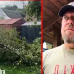 Storm flooded the Svaras homestead yard: showed what view was seen after a terrible night