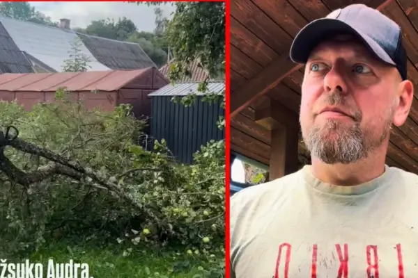 Storm flooded the Svaras homestead yard: showed what view was seen after a terrible night