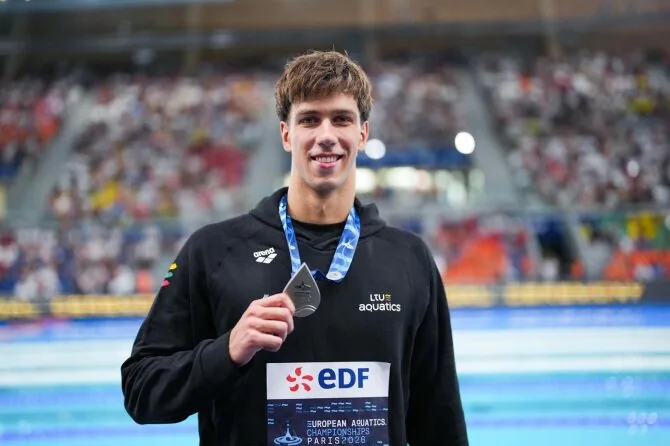 LTU Aquatics/Dariaus Kibirkščio nuotr./Tomas Navikonis iškovojo sidabrą.