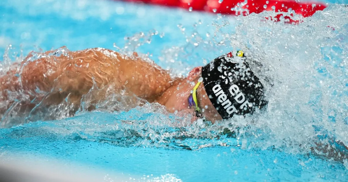 With an impressive finish, the tall Lithuanian swimmer raced into yet another final