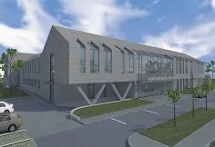 Atnaujintos Kauno Vaišvydavos mokyklos vizualizacija