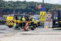 Damaged gas pipe on Karaliaus Mindaugo Avenue in Kaunas