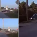 BMW sped out of control into the intersection: crashed into a VW, injured a person and stopped in a ditch