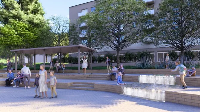 Vilniaus vystymo kompanijos nuotr./Naujos Vilnios aikštės vizualizacija