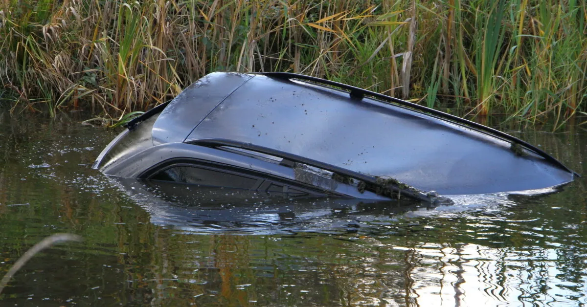 A woman rescued from a car that plunged into a pond did not survive: death was declared after four days