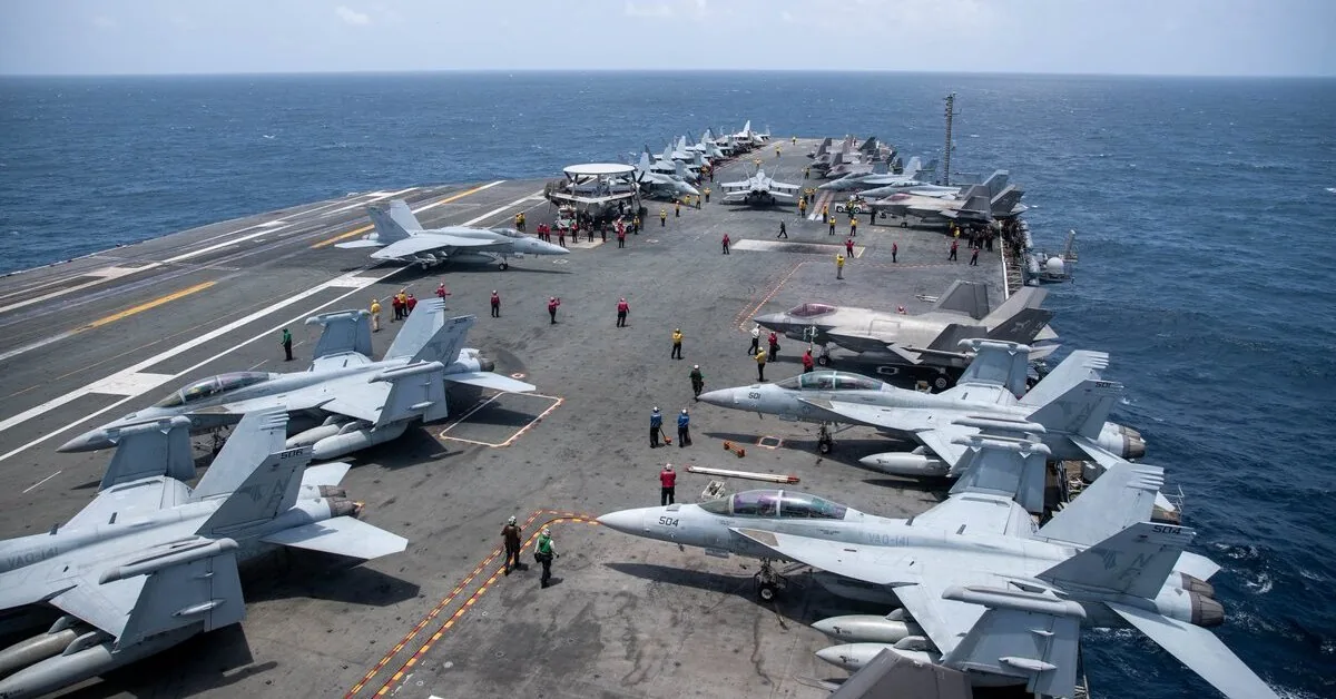 After reports of marines jumping over the aircraft carrier's side – long-awaited news