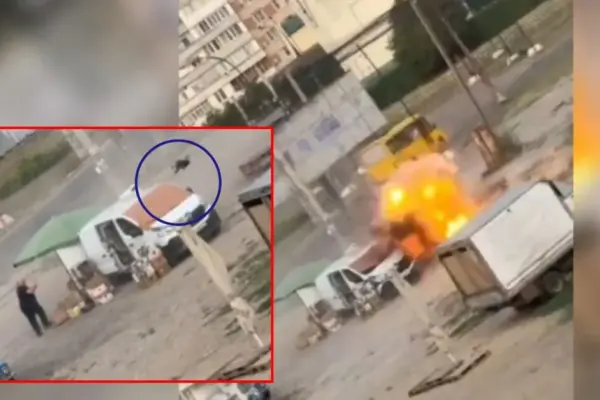 Filmed how a Russian drone hunts a market vendor: this is how everything looked after the explosion