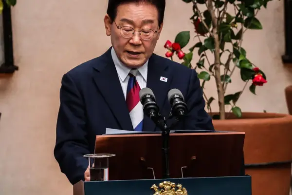 South Korean president proposes talks with North Korea to formally end the war