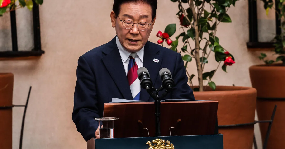 South Korean president proposes talks with North Korea to formally end the war